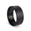 Black PU mandala flower + bronze inscription inner circle