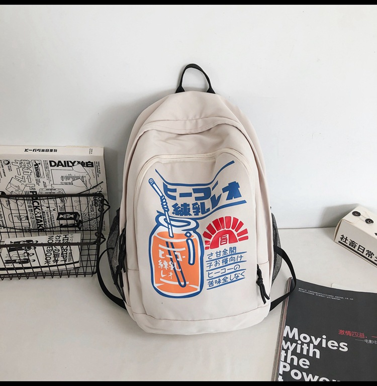 Nihaojewelry Wholesale Korean Contrast Color Printing Large-capacity Backpack display picture 6