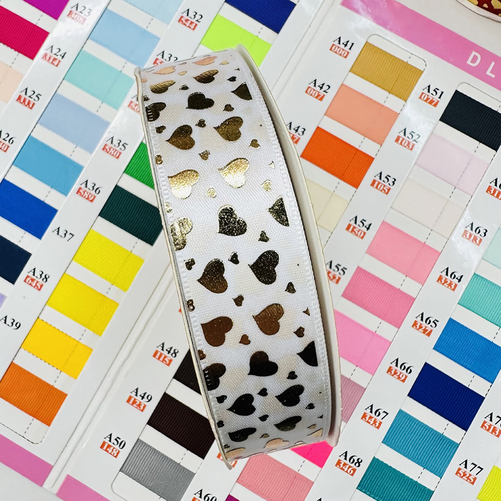 Fábrica de 2.5CM amor estampado cinta de regalo de día de San Valentín envasado de flores decoración de regalo de boda