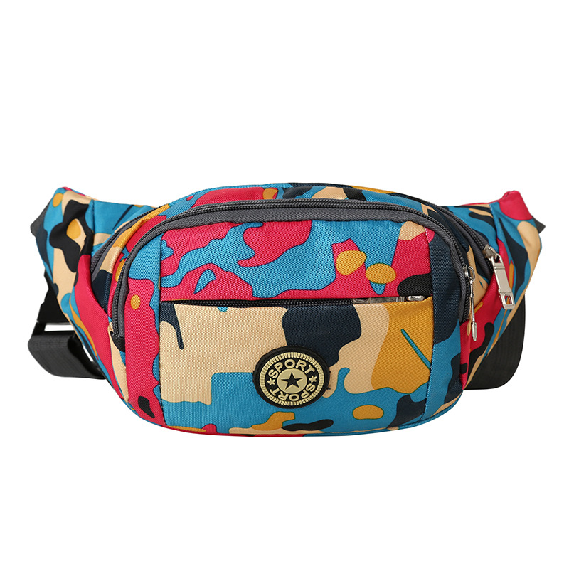 2021 new round logo fashion camouflage waist bag outdoor mobile phone fashion diagonal chest bag men's travel mountaineering bag