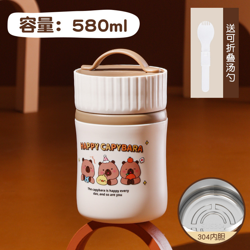 粤帝斯直供 上班族学生外带汤粥杯304不锈钢燕麦杯便携早餐杯跨境|undefined