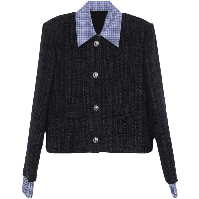 Комплект, осенняя короткая куртка, стиль Chanel, oversize