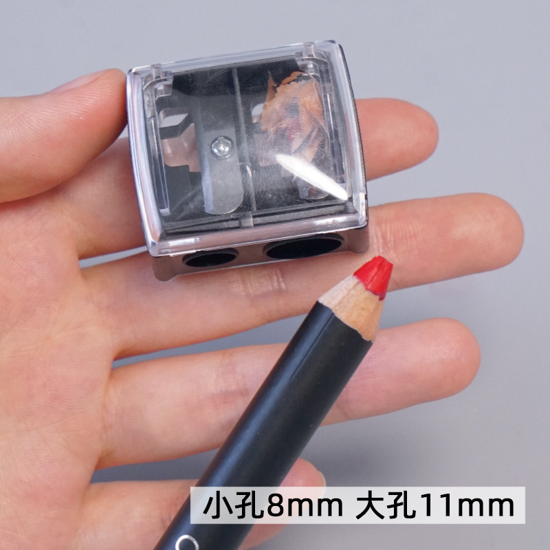 二穴鉛筆削りアイライン眉筆口紅リップペンハイライトペン美化粧専用鉛筆削り|undefined