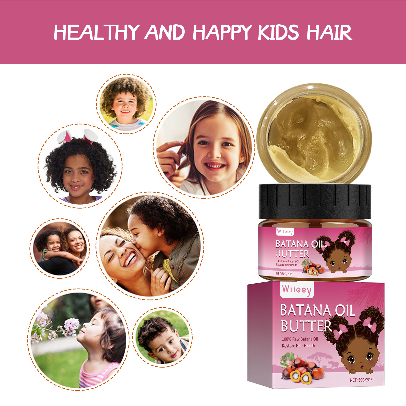 Wiieey Batana Oil Nourishes Hair, Makes It Soft, Fluffy, Elegant, Shiny, Smooth, and Moisturizes Hair Strands