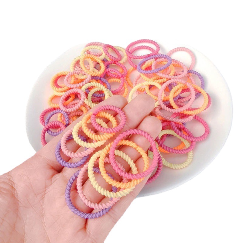 Estilo coreano pequeña banda de goma de alta elástico anillo de pulgar banda de pelo de los niños bebé no hace daño cabeza cuerda niña corbata banda de goma