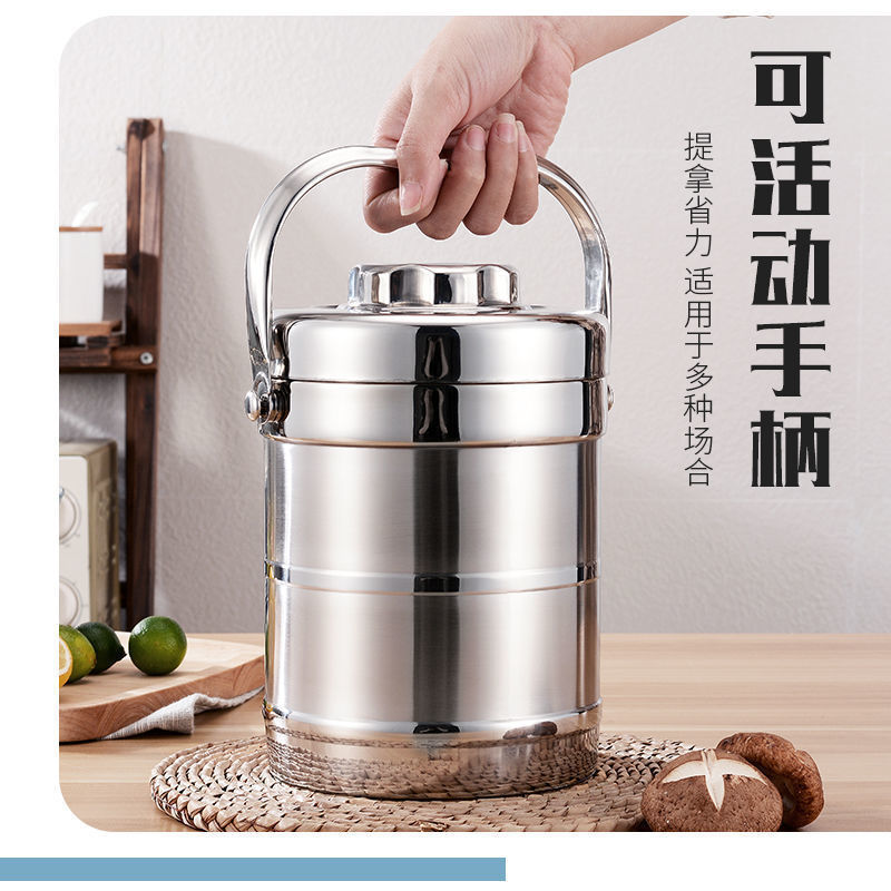 Double-layer stainless steel vacuum insulated lunch box pot lunch bucket student office worker portable lunch box South Korea fast food box