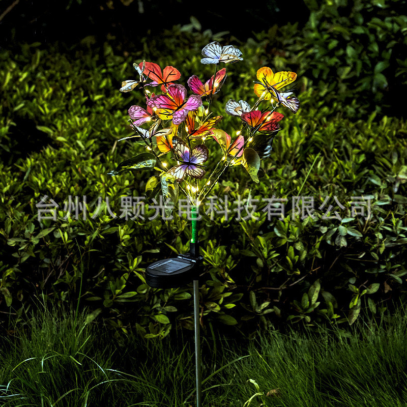 2024新型太陽エネルギー彼岸花シミュレーション花屋外装飾庭園クリスマス祭り芝生蝶床ランプ|undefined