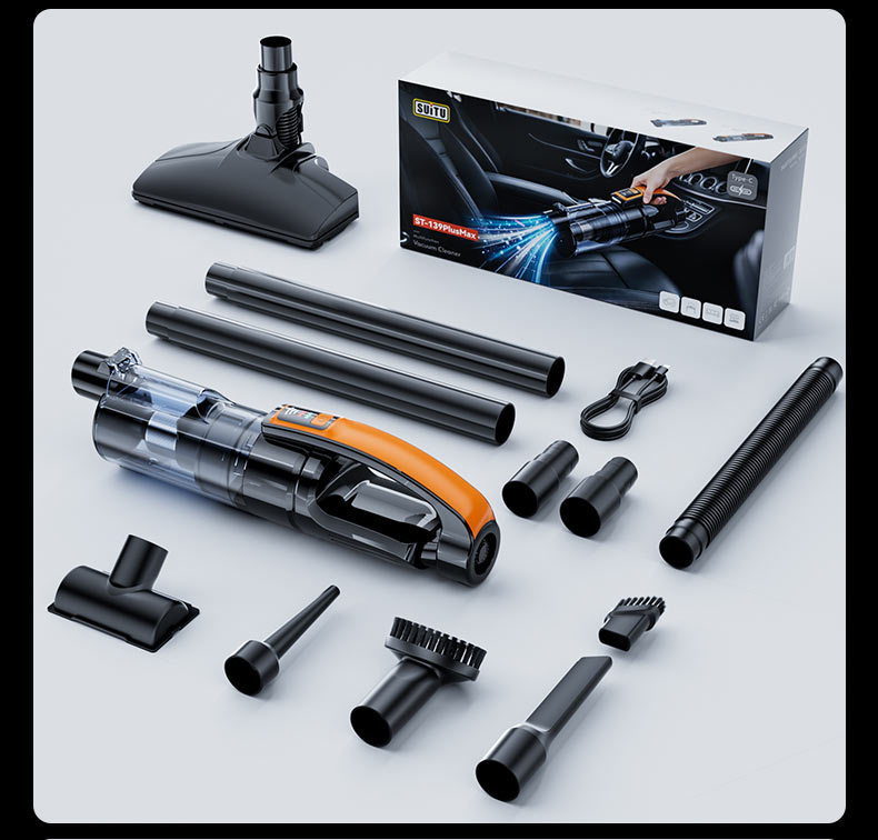 Car-mounted vacuum cleaner, handheld wireless, dual-use for car and home, portable, rechargeable, for floor hair and debris cleaning, cross-border