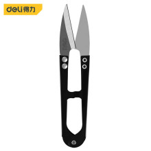 得力DL358201弹簧纱剪线头小剪刀裁缝剪子U型剪双刃手工十字绣剪