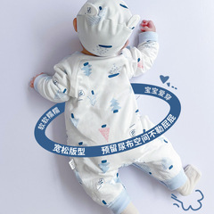 新生嬰兒保暖款衣服冬季加厚棉衣0一6月嬰幼兒冬裝秋初生夾棉服