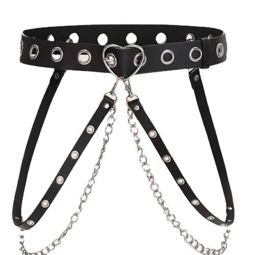 Original Host Dark Lolita Punk Gothic Style Heart Buckle Waist Decorative JK Waist Chain Belt Back Cool