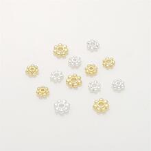 镀14K包金厚银保色金珠隔片珠扁片散珠diy手链隔珠手工饰品配件