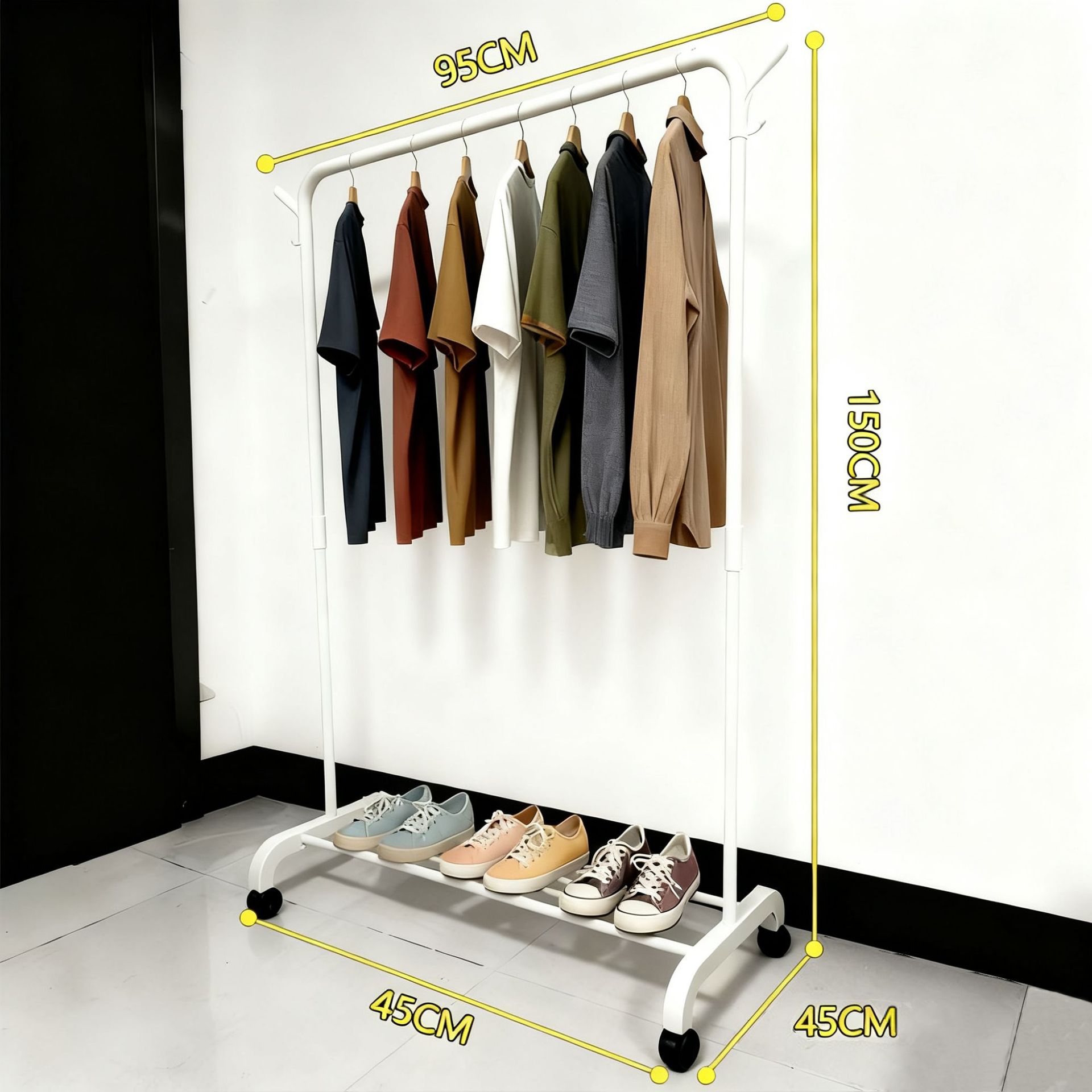 Perchero sencillo transfronterizo, perchero de pie para dormitorio o balcón, tendedero plegable móvil, tipo barra de pie, venta al por mayor