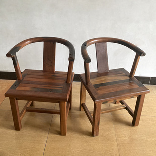 Old Boatwood round chair Boatwood small round chair balcony chair office Entertainment chair coffee shop special chair solid wood chair