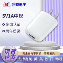 跨境供应白色5V1A中规电源适配器适用风扇小家电USB充电头厂家