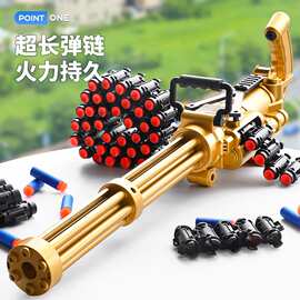 儿童玩具枪仿真重机枪加特林高级电动连发抛壳软弹枪男孩子玩具