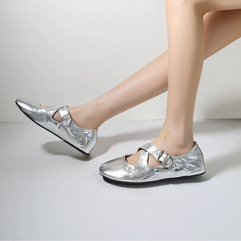 Женские туфли Мэри Джейн 2025 года, французские плоские туфли, мягкие туфли Мэри Джейн из натуральной кожи для женщин, осень-зима.