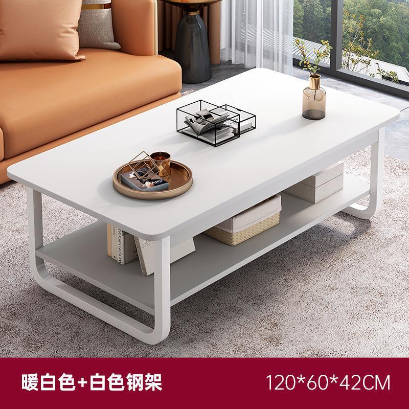 Mesa de café sala de estar sofá en casa doble capa lateral simple moderna casa de alquiler oficina pequeña mesa de té mesa cuadrada