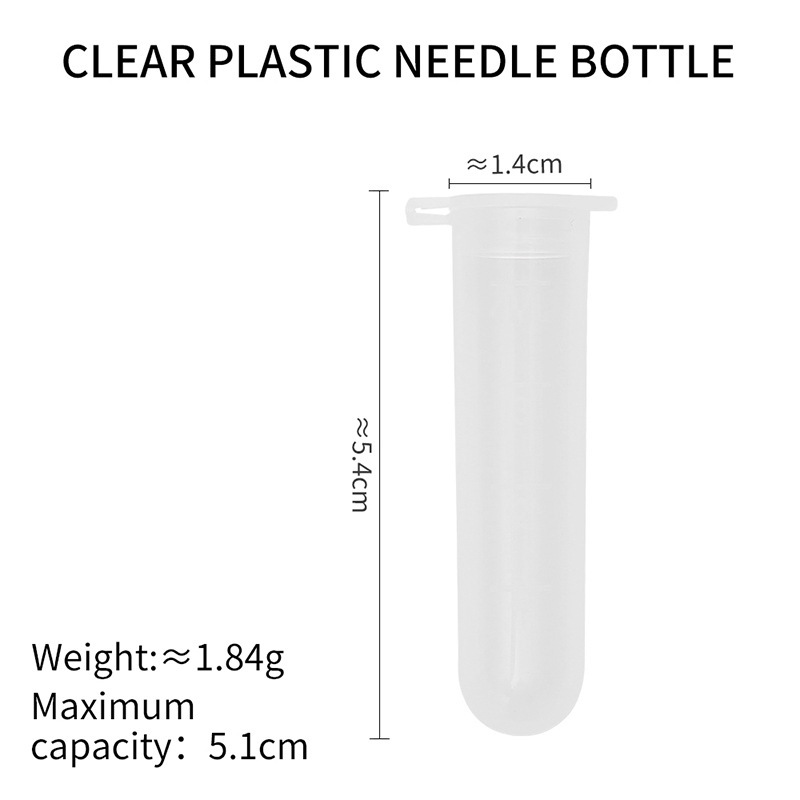 Tubo de aguja, almacenamiento de plástico transparente, botella de aguja, herramienta de costura de bricolaje hecha a mano, tubo de almacenamiento de aguja de coser a mano para el hogar, tubo de aguja