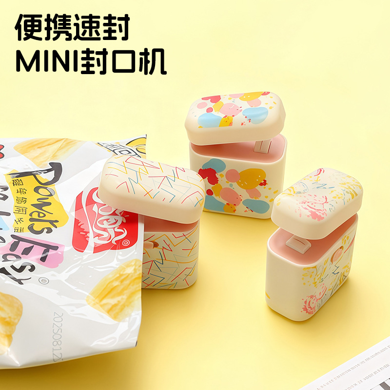 Mini máquina de sellado de mano tipo absorción magnética portátil bocadillos bolsas de plástico de vacío de plástico de alimentos frescos máquina de sellado a prueba de humedad