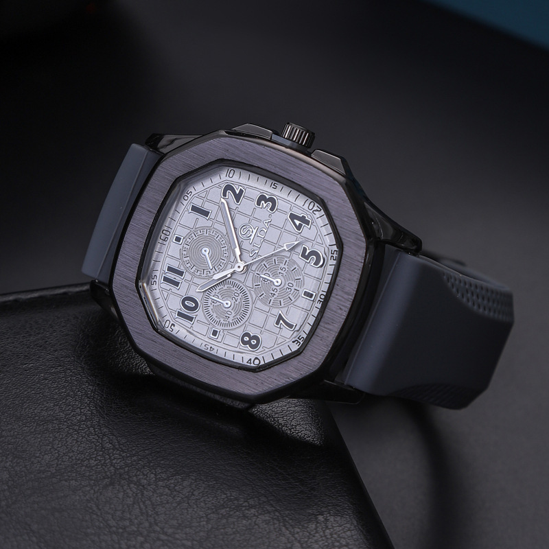 Popular fashion Digital Square Men's Watch student casual silicone strap quartz watch men's wholesale