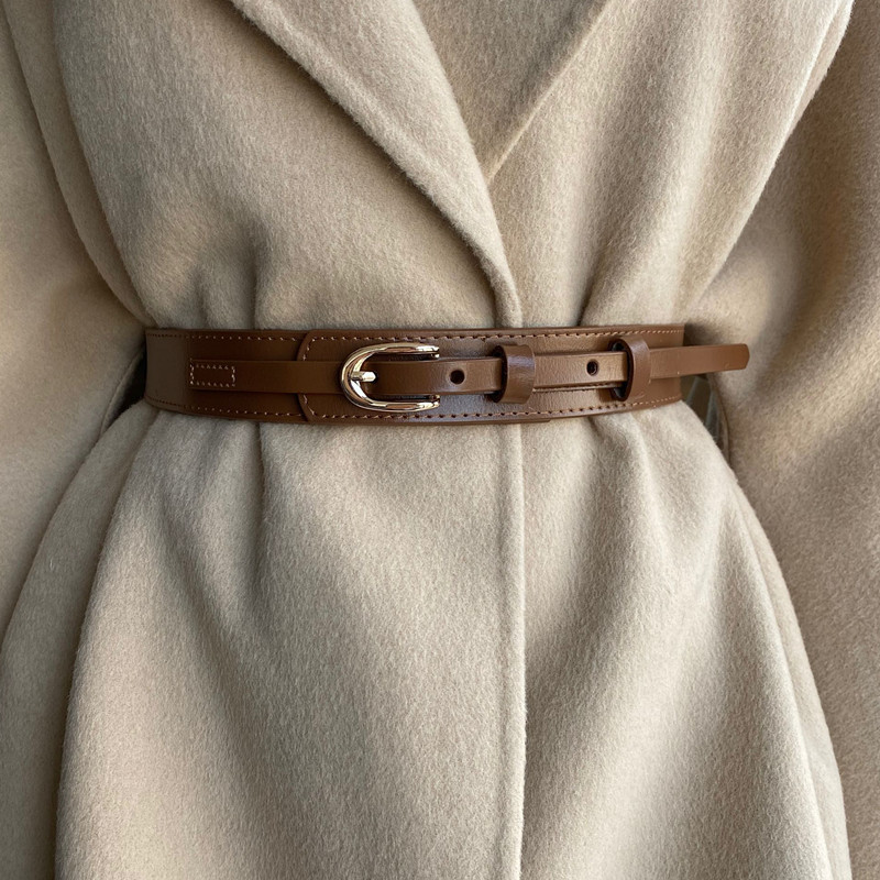 Oval Pin Buckle Versatile Decorative Belt for Women, Suitable for Skirts, Dresses, and Coats, Casual and Fashionable Belt