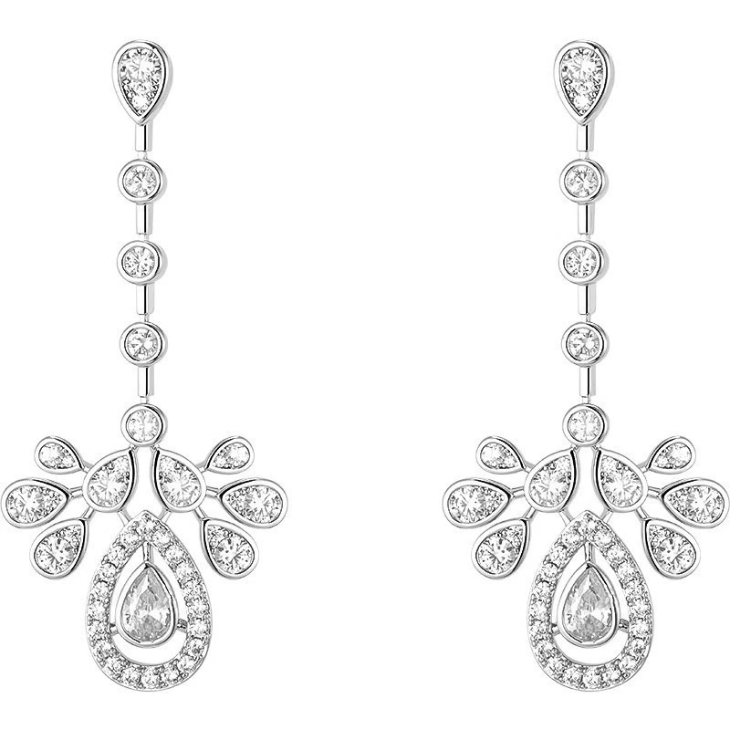 Earrings, necklace, set, ring, diamond encrusted, high-quality style, light luxury style