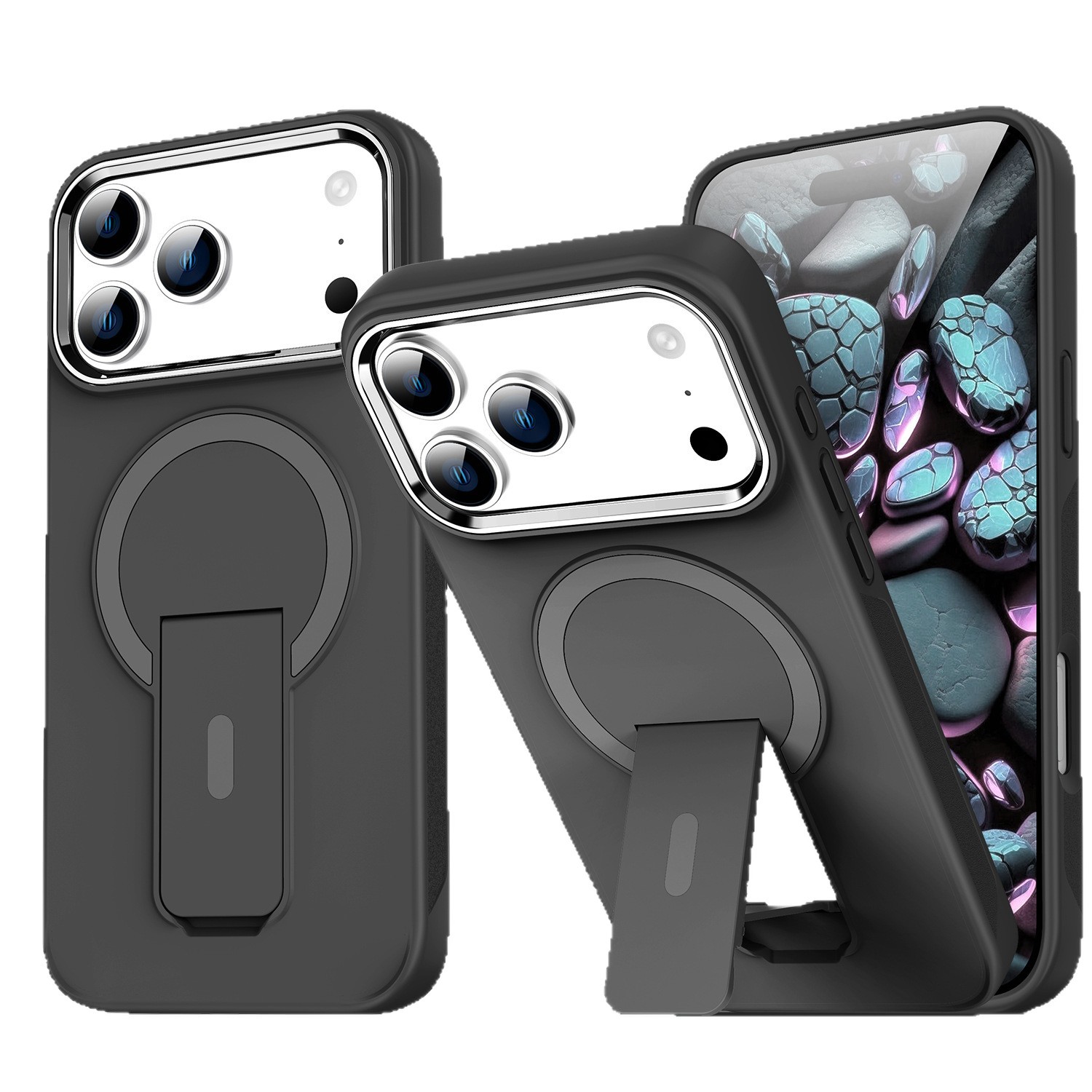 Funda Magnética con Soporte para iPhone 17 y 18 Pro Max de PC, Antigolpes y Acabado Mate image 6