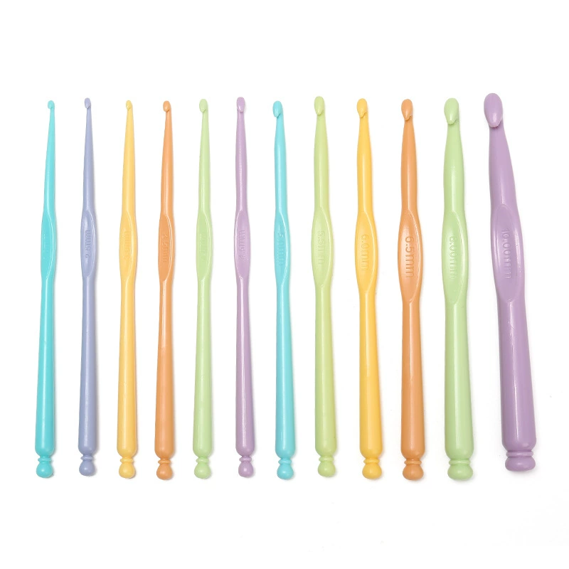 Кондитерский цвет свиток вязания крючком ручной работы DIY плетеный шерстяной инструмент мульти-размер цветной пластиковый ручкой вязаный крючком