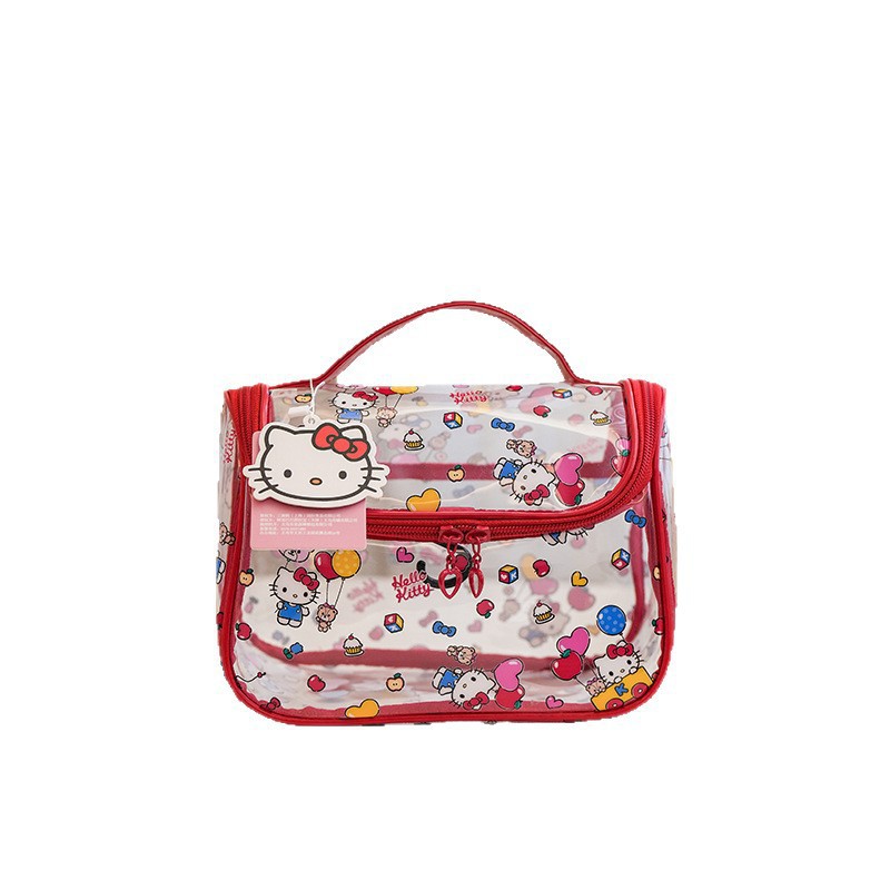 Bolsa de maquillaje Sibolin original con diseño de gato KT, portátil, de gran capacidad, impermeable, para viajes.