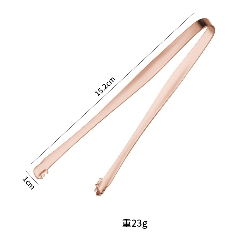 Clip de hielo de acero inoxidable transfronterizo 201 Clip de bloque de hielo antideslizante de red engrosado Clip de café de frutas Clip de azúcar Clip de comida con dientes