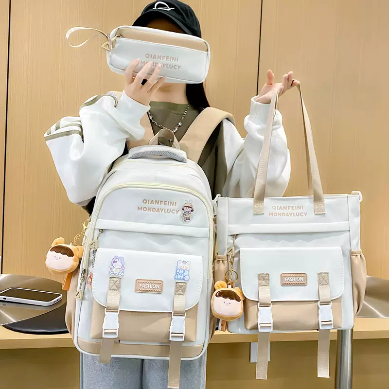 书包女初中生韩版ins风可爱小学生三到六年级大容量轻便双肩背包