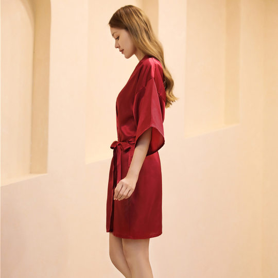 Amazon Cross-border plus size Pajamas Women's Summer Cool Thin Home Clothes Short Women's Cardigan Nightgown Wholesale