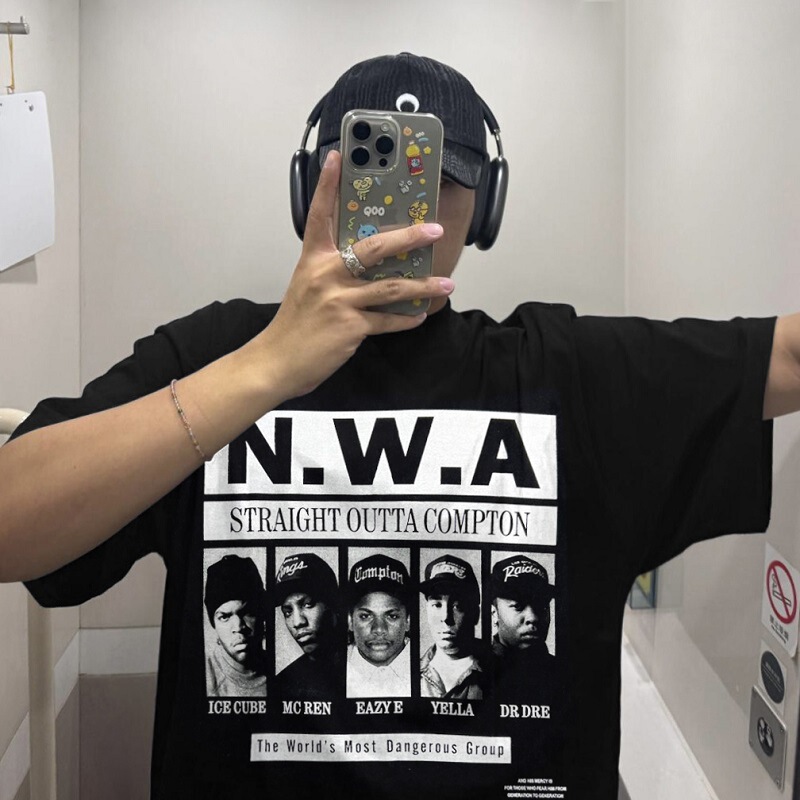 2026 New Model Talk Gang Niche Fashion Brand Design-Inspired American-Style Summer Men's Pure Cotton Loose Short-Sleeve T-Shirt