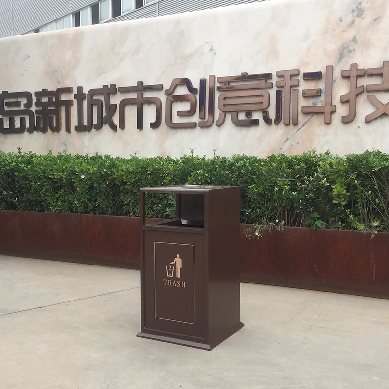 环卫垃圾桶现代简约不锈钢单桶户外公园广场景区垃圾箱果皮箱