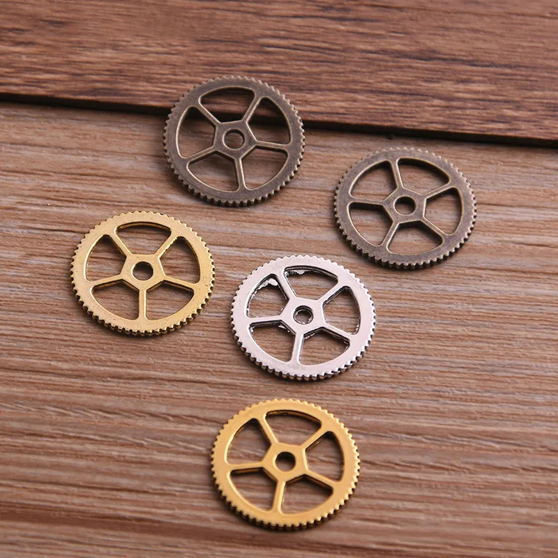 1Pc 3 Colors 18mm DIY Alloy Jewelry Accessories Cut Out Round Charm Steampunk Gear Pendant 1Pc 3 Colors 18mm DIY Alloy Jewelry Accessories Cut Out Round Charm Steampunk Gear Pendant