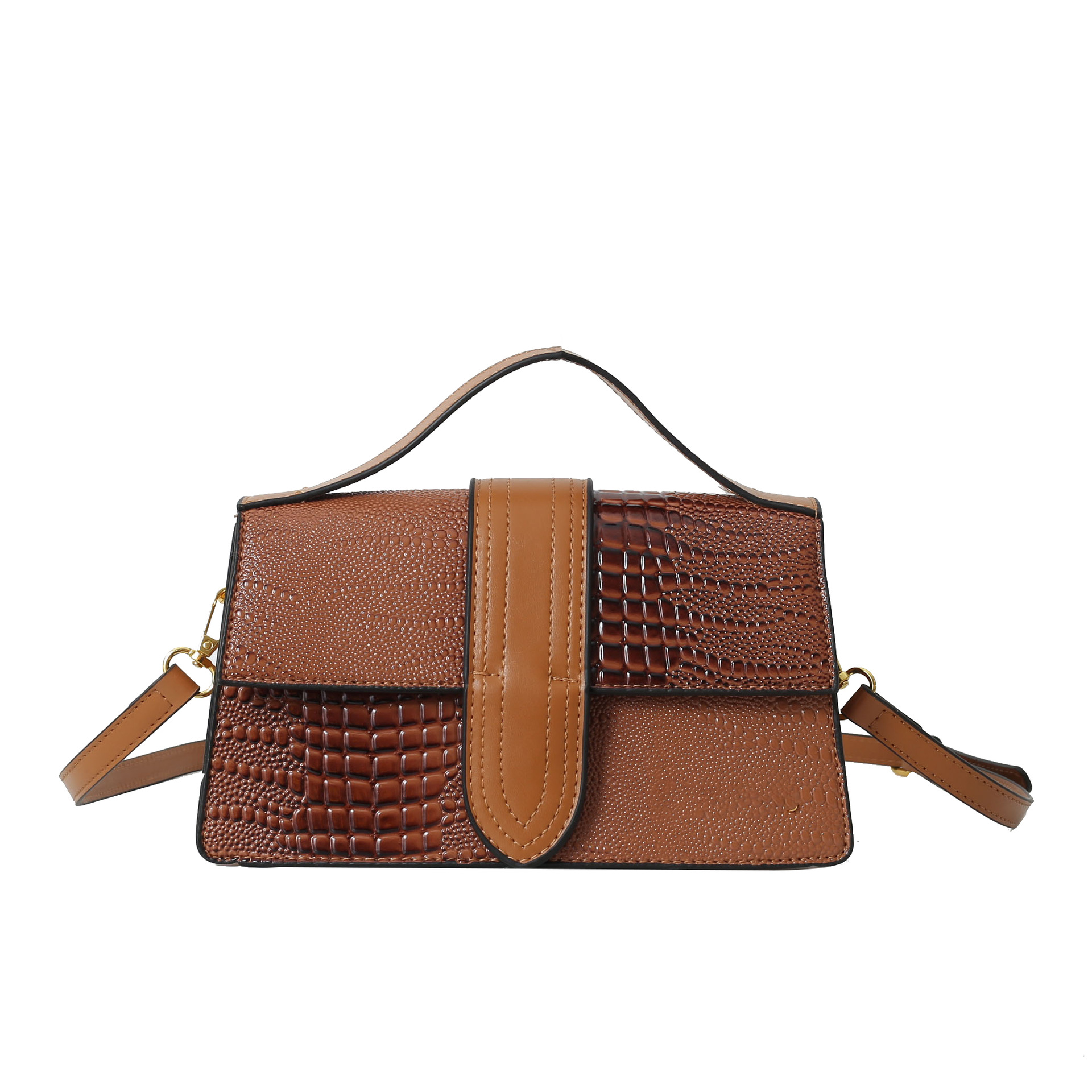 Bolsos transfronterizos para mujer 2025 nuevo bolso de mano con patrón de cocodrilo de alta calidad bolso de mensajero de hombro de viaje de todo fósforo de moda