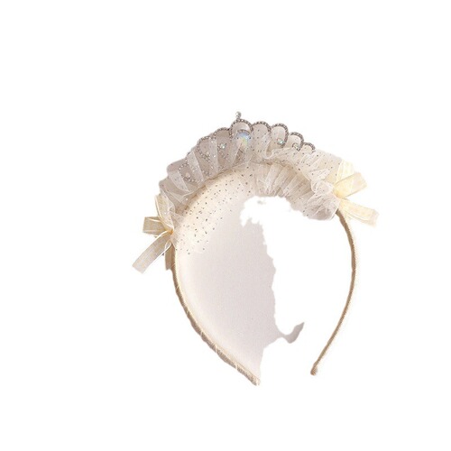 New Korean princess style diamond crown dotted mesh children's hair hoop headband hair accessories headdress