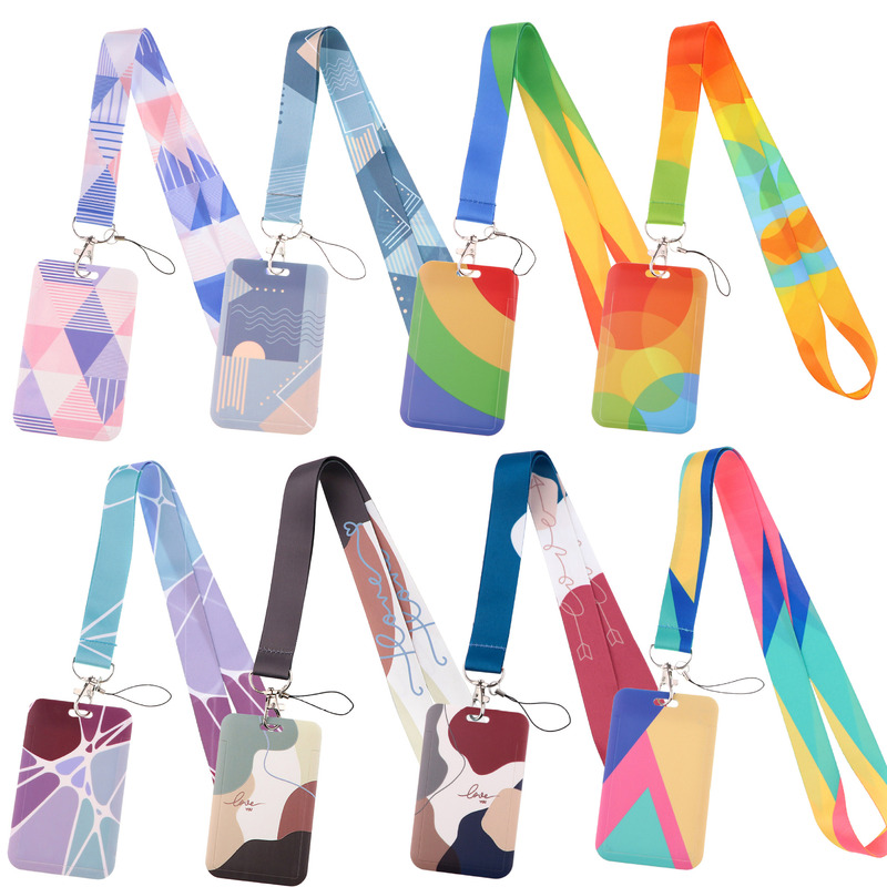 Simple style mobile phone lanyard card set accessories bus card student card work card anti-drop hard shell protective cover