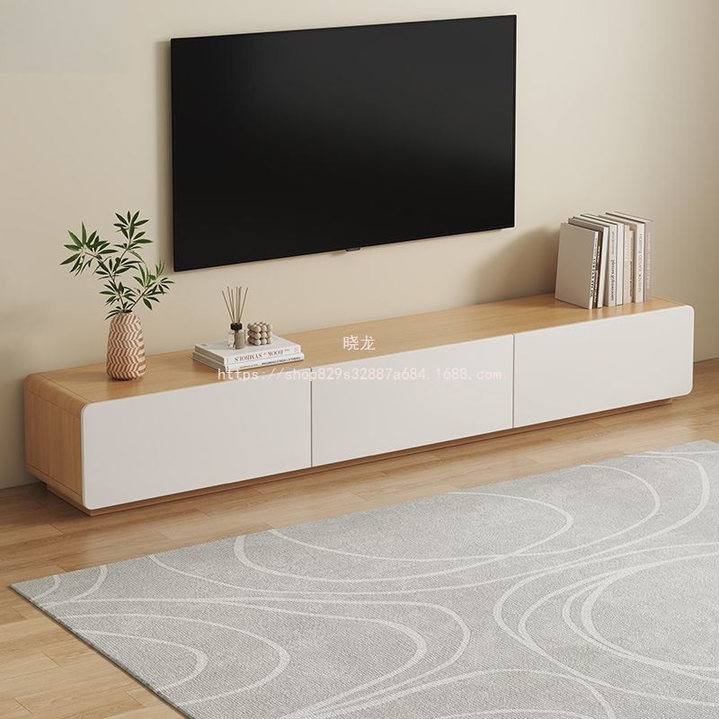 Xiaolong Solid Wood Modern Simple Tv Cabinet Coffee Table Combination Home Living Room Storage Cabinet Small Apartment Floor-Standing Tv