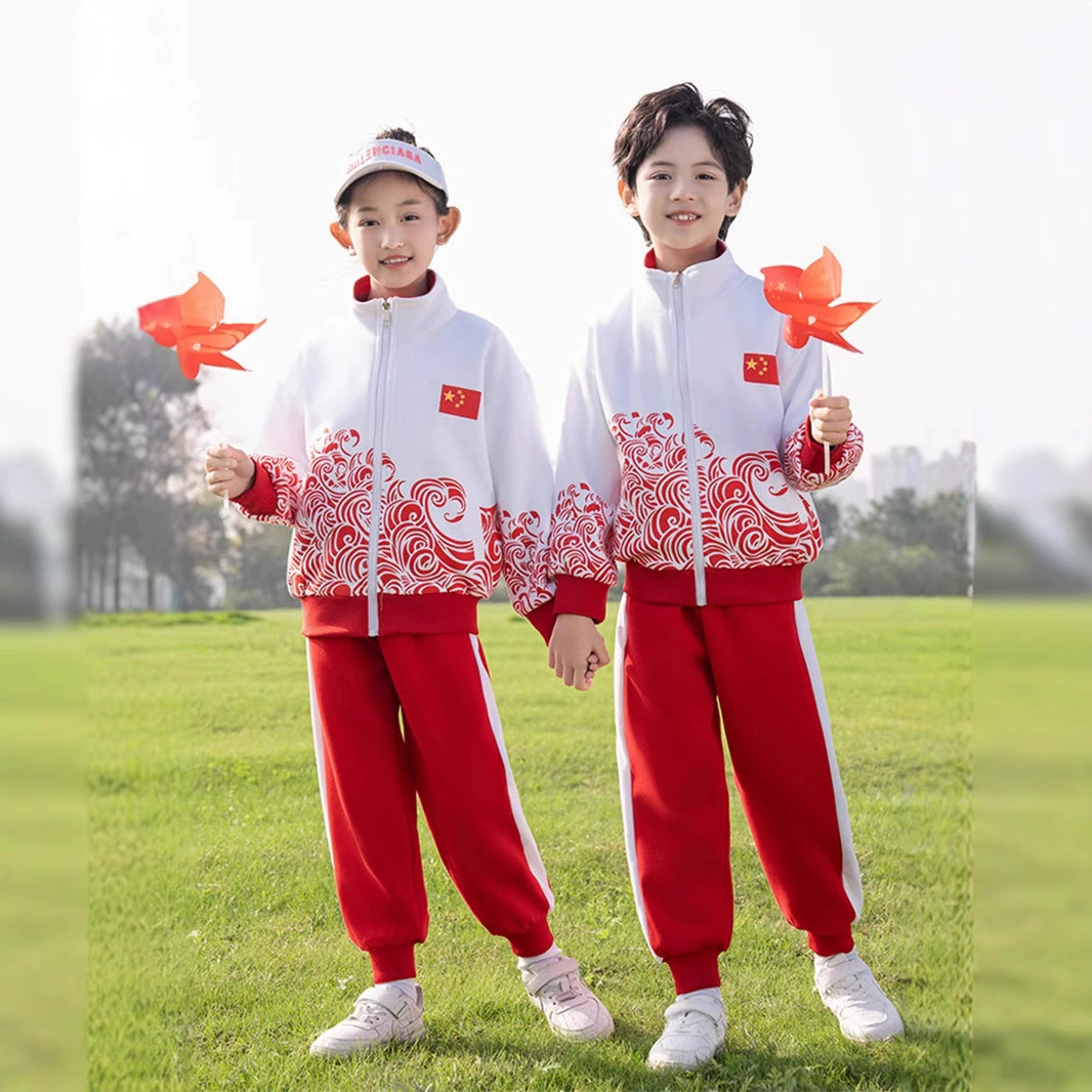 Школьная форма для начальной школы, весенне-осенняя одежда, детские спортивные костюмы в китайском стиле, форма для детского сада, осенняя школьная форма, комплект из четырех предметов