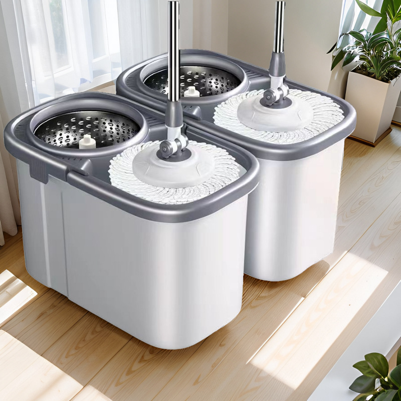 New Thickened Mop Bucket with Rotating Mop, Hands-Free Floor Cleaning Mop for Home Use, One-Step Cleaning Lazy Spin Dryer Tool Wholesale