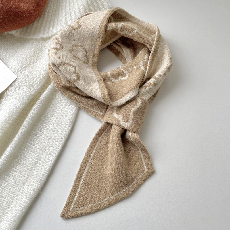 Nuevo tipo de bufandas cruzadas coreanas de otoño y invierno de ajedrez de punto de cuadros perezosos perforación bufandas de cuello