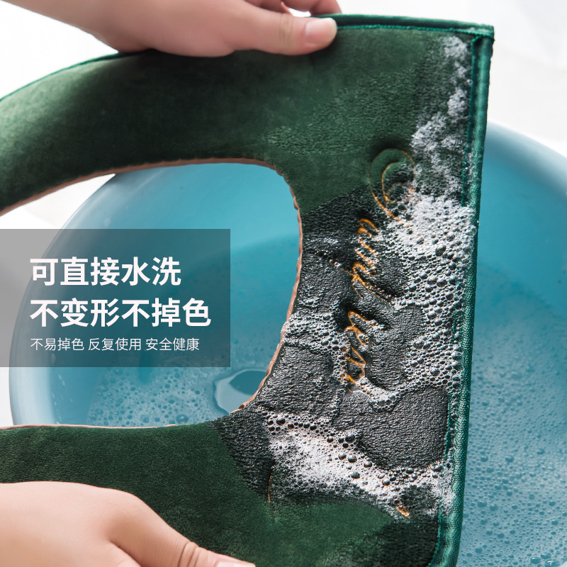 Estilo nórdico cojín del asiento del inodoro con mango pegajoso hebilla cremallera cojín cubierta del inodoro patrón bordado cubierta del inodoro