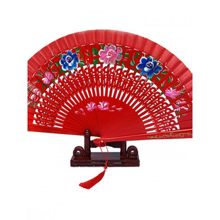 Double-Sided Easy-To-Open Folding Fan Group Cheongsam Retro Fan Catwalk Dance Big Red Model Dance Fan Xu Ping