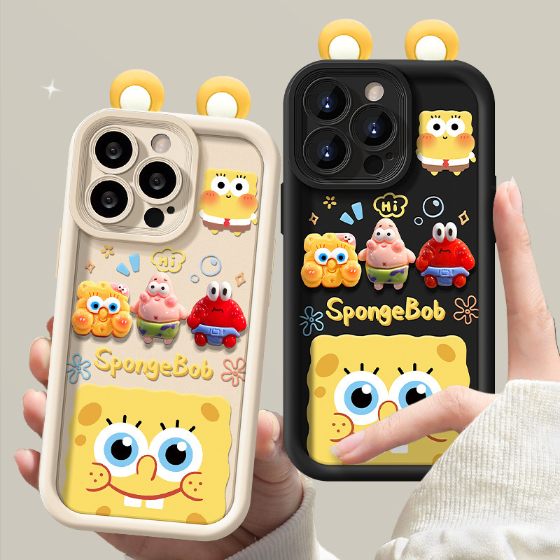 For Apple 15promax Mobile Phone Case iPhone13 Spongebob Baby Doll Lanyard 12 Frosted Silicone