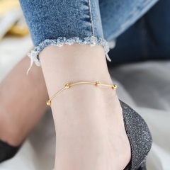 Durable and Non-Fading 2022 New Gold Insider Minority Cool and Elegant Women's Bead Anklet Necklace