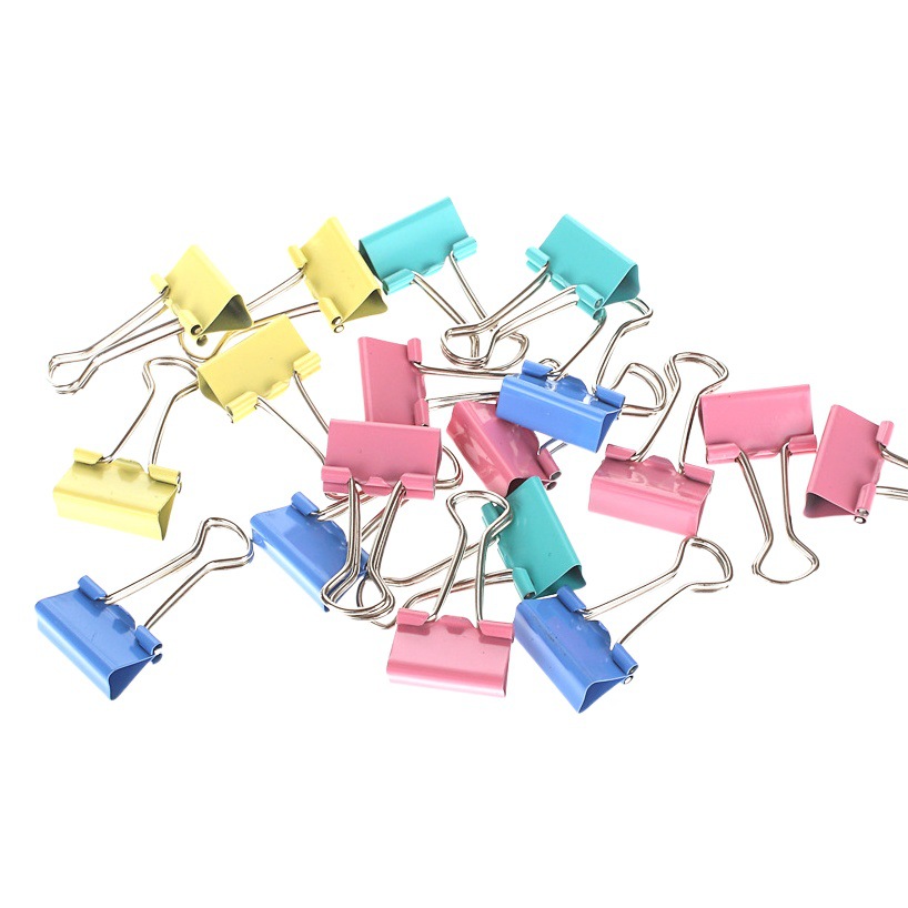 Keteyu Carpeta de color titular de boleto clip de cola de milano rosa azul amarillo verde clip de oficina clip de cola larga