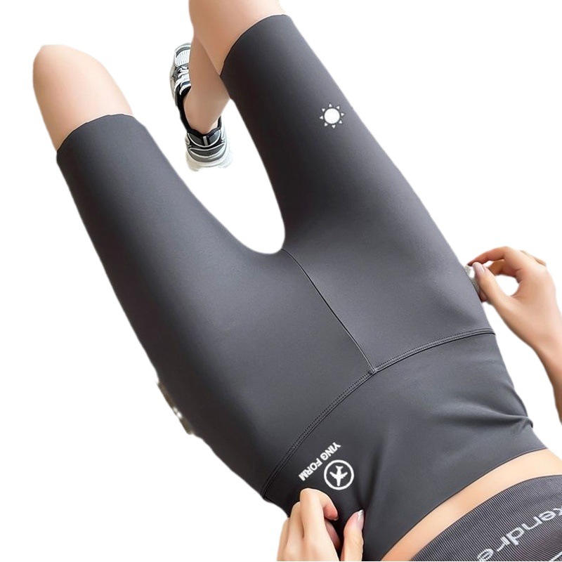 Piel de tiburón polainas de cinco puntos ropa exterior de las mujeres anti-exposición levantamiento de la cadera delgada apretada verano Pantalones cortos de yoga pantalones de Barbie image 1