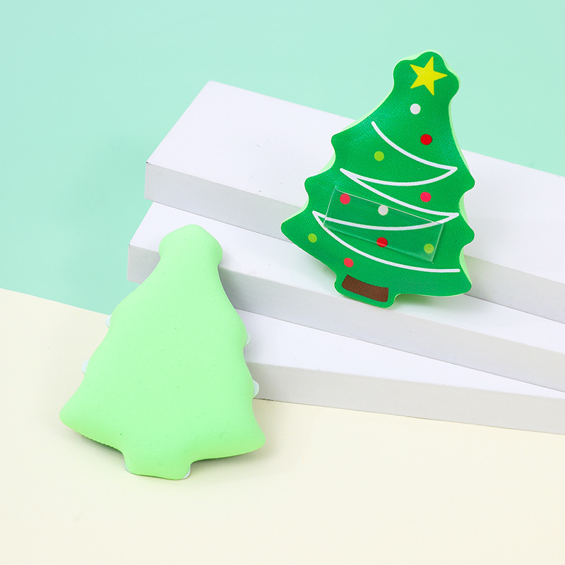 Fábrica personalizada árbol de Navidad polvo de algodón espesar transfronterizo no látex cosmético almohadilla de aire huevo cosmético mayorista